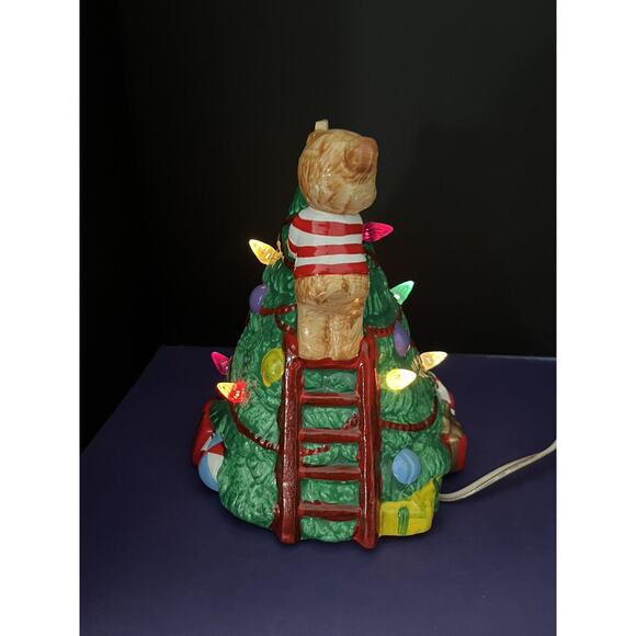 JSNY Vintage Ceramic Night Before Christmas Lighted Tree - Picture 5 of 7